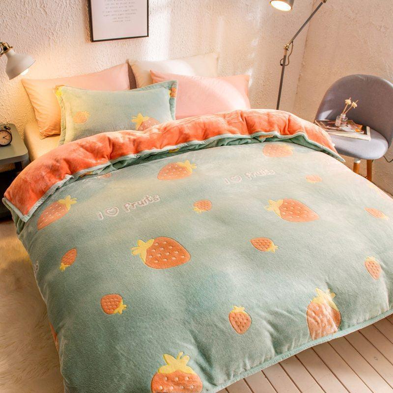 Coral duvet cover