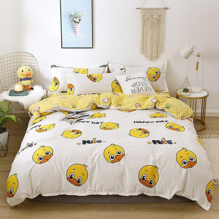 Brushed Four-piece Bed Sheet Duvet Cover Student