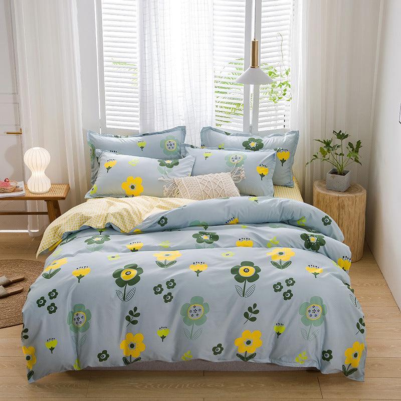 Brushed Four-piece Bed Sheet Duvet Cover Student