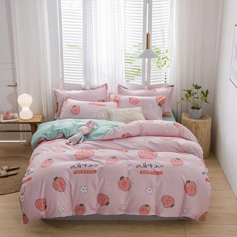 Brushed Four-piece Bed Sheet Duvet Cover Student