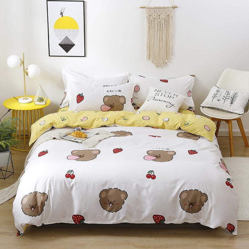 Brushed Four-piece Bed Sheet Duvet Cover Student