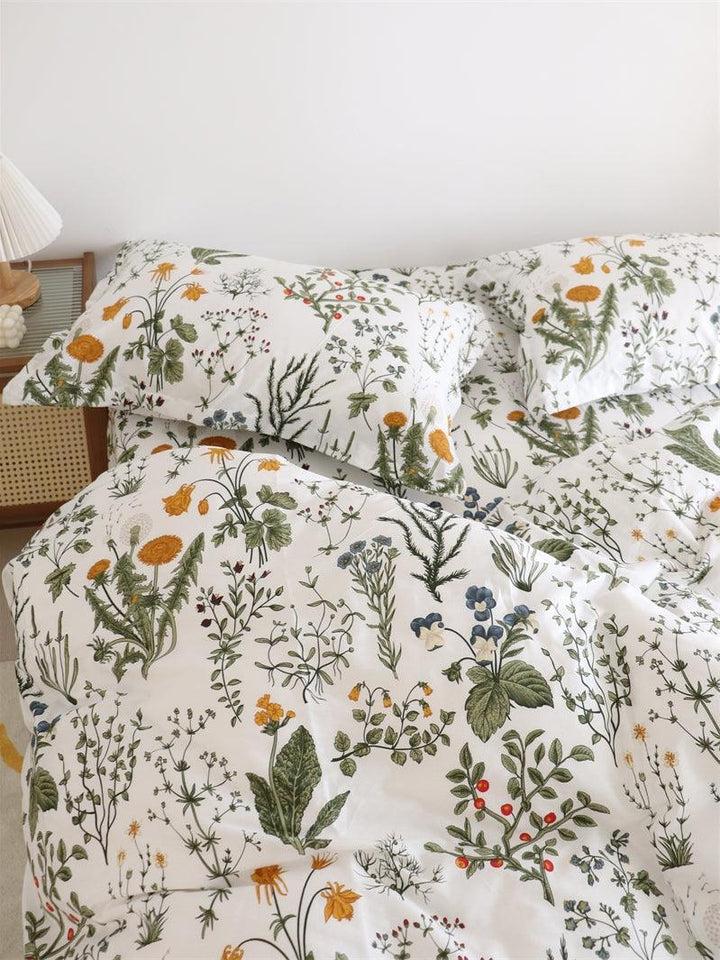 Dandelion Floral Pure Cotton Bed Sheets