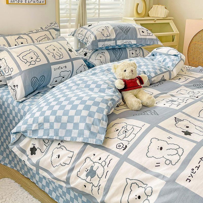 Cotton Duvet Cover Sheet Dormitory Three Piece Bedding Set