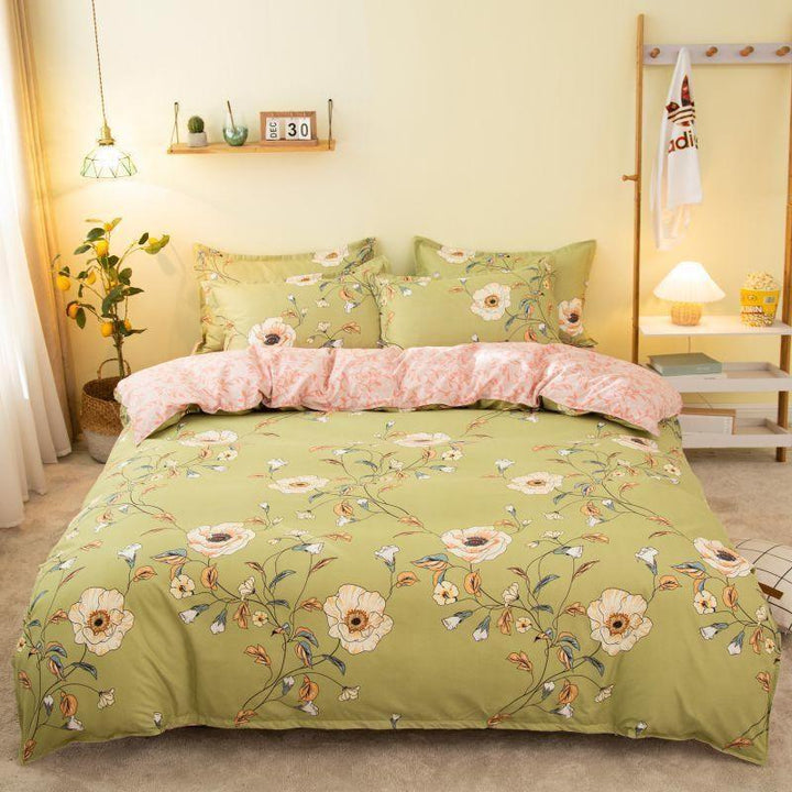 Cover Set Bed Cotton Quilt Bedsheet Bedding Duvet Fitted