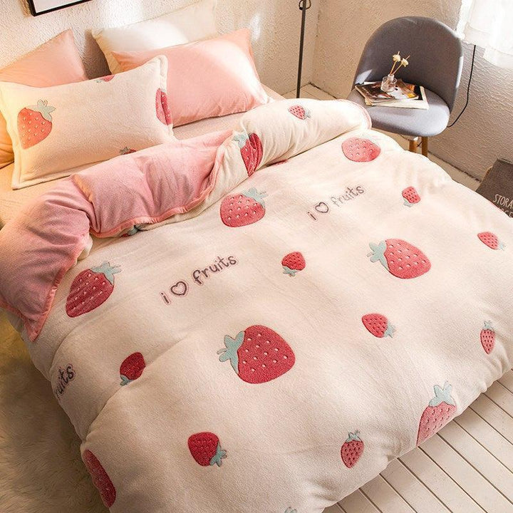 Coral duvet cover