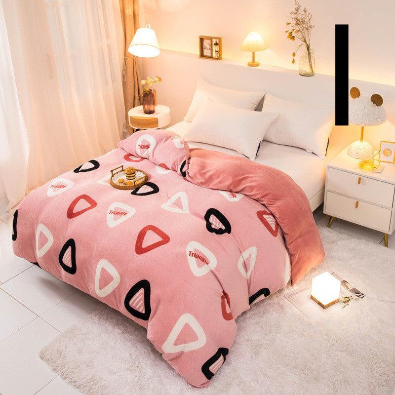 Thick Coral Fleece Double Plush Duvet Cover