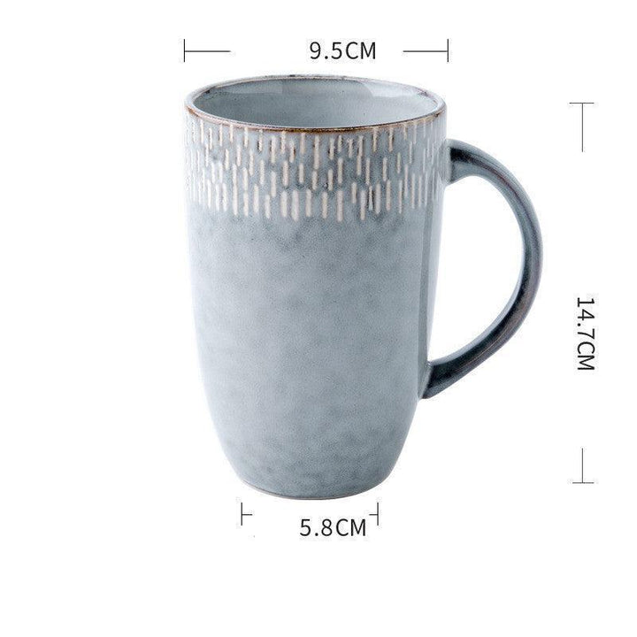 European Style Retro Ceramic Mug Large Capacity Mug Large Household Drinking Cup