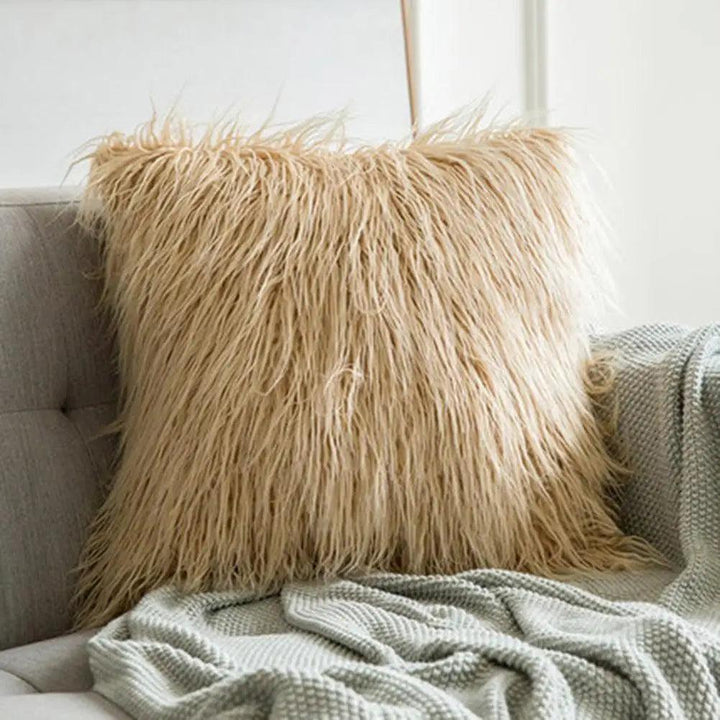 Fluffy Pillow Wool Cushions Fur Cushion.