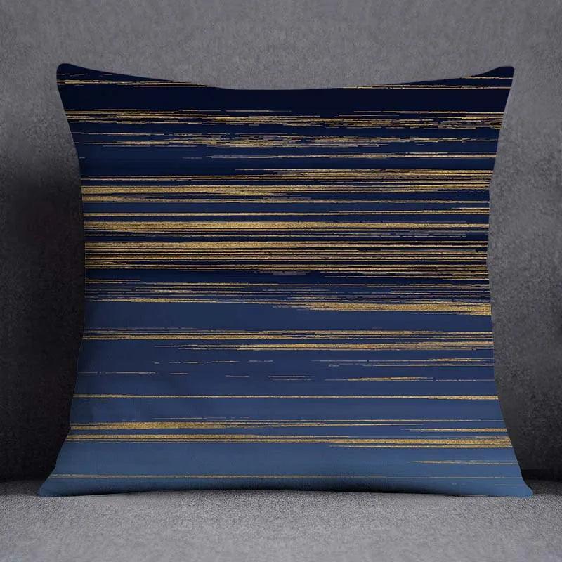 Blue Grey Geometric Pattern Decorative Pillow Covers Polyester Cushion Cover Pillowcase Sofa Cushions Decoration Home Decor