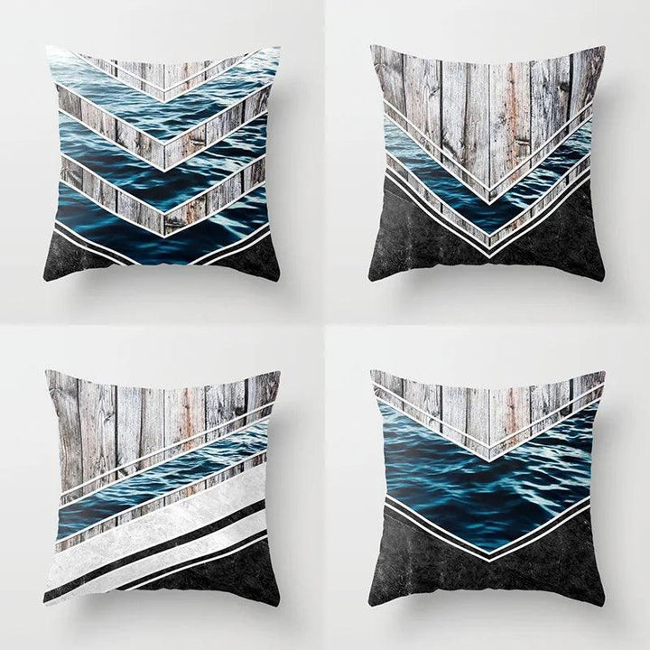 Creative Wood Texture Marble Pillows Cases Modern Nordic Geometric Cushions Case Farmhouse Home Decor Sofa Couch Throw Pillows