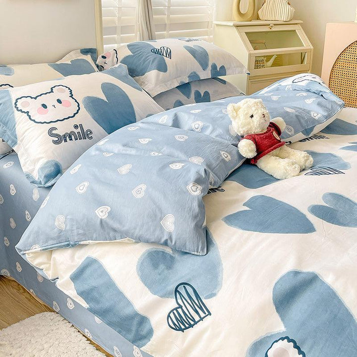 Cotton Duvet Cover Sheet Dormitory Three Piece Bedding Set