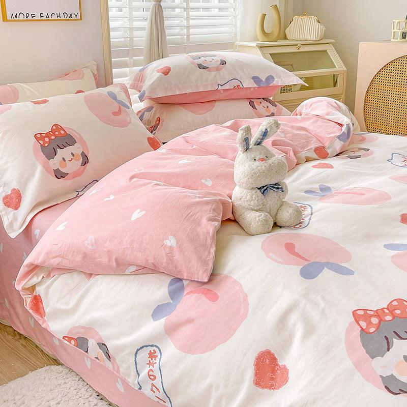 Cotton Duvet Cover Sheet Dormitory Three Piece Bedding Set