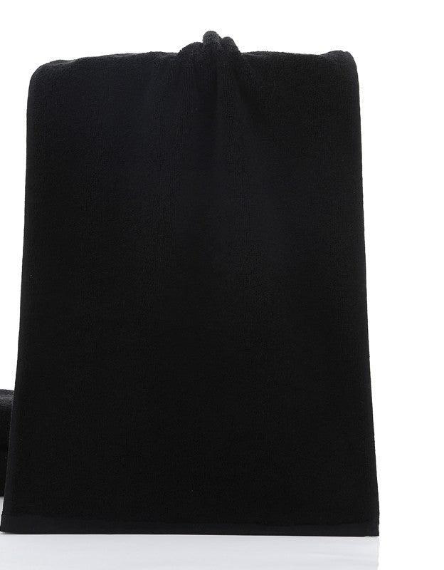 black cotton towels